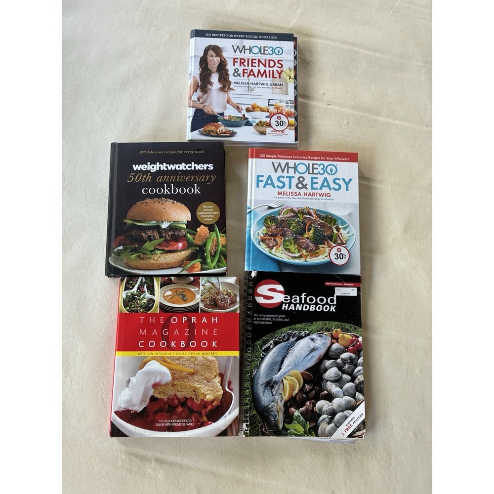 Cookbook Lot Of 5 Whole30 Fast Easy Friends Family Oprah Weight Watchers Seafood
